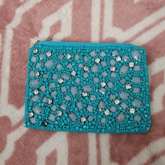 Vintage Bags Vintage Heavy Silk Lined Bead And Rhinestone Coin